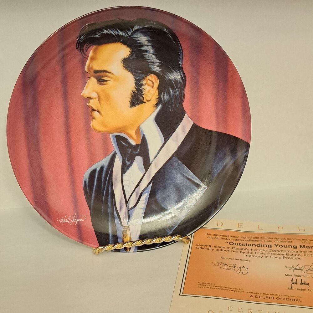 Vintage Elvis Presley "Outstanding Young Man" 1994 Collector Plate With COA